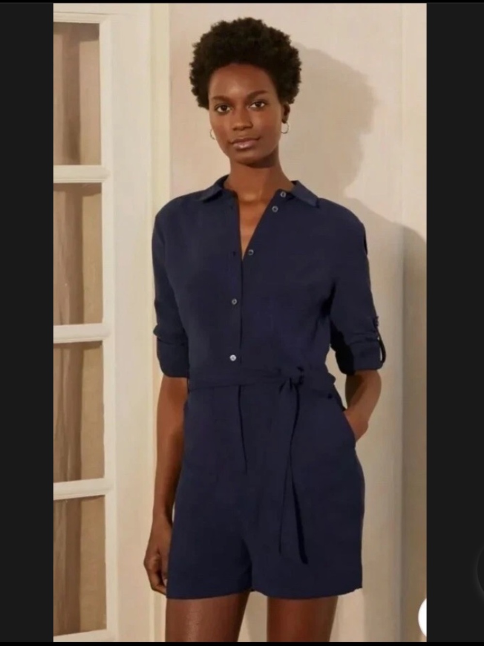 NWT Boden Cosmina Navy Blue Playsuit size 2P